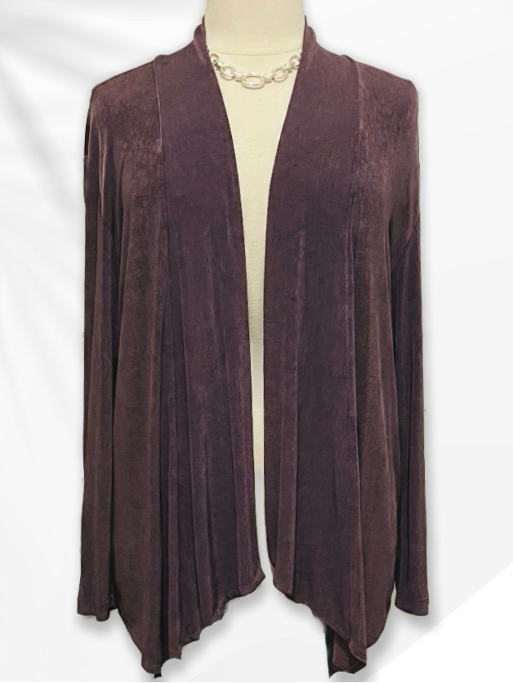 Chico’s Travelers Plum Open-Front Women's Cardigan 3/XL